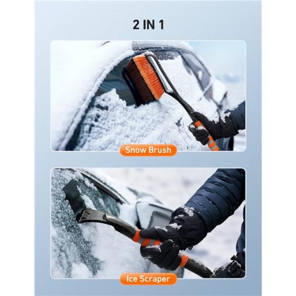 2 Pack 27" Snow Brush and Detachable Deluxe Ice Scraper with Ergonomic Foam Grip - Picture 6 of 6